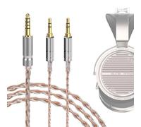 Cable balanceado Geekria Apollo 4,4 mm para FiiO FT1, FT3, FT5, FT7, FT13 | 1,5 m 6N OCC y cobre chapado en plata trenzado de 4 hebras, cubierta de PVC suave, resistente a enredos