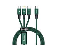 Cable Baseus CAMLT-SC01 3in1 1.5m USB-C/Micro USB/Lightning 20W Verde