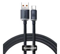 Cable Baseus Crystal Shine USB-A a USB-C PD 100W 1,2m Negro