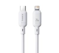 Cable Baseus Silky Series USB-C a Lightning 20 W 2 m Blanco carga rápida silicona