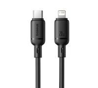 Cable Baseus Silky Series USB-C a Lightning 20W PD 2 m Negro acabado en silicona