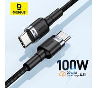 Cable Baseus USB tipo C a USB C para iPhone 17 16 100W/5A PD Cable cargador de carga rápida para Macbook Xiaomi Samsung Cable tipo C 60W gray