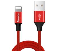Cable Baseus Yiven Lightning 1.8 m USB A Macho Rojo Carga y Datos