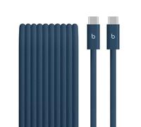 Cable Beats trenzado de USB-C a USB-C de 240 W, carga rápida, resistente y sin enredos, compatible con dispositivos Apple y Android (3 m) - Azul Índigo