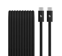 Cable Beats trenzado de USB-C a USB-C de 240 W, carga rápida, resistente y sin enredos, compatible con dispositivos Apple y Android (3 m) - Negro Carbón