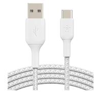 Cable Belkin BoostCharge USB-C a USB-A Trenzado 3m Blanco