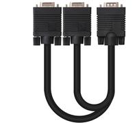 Cable Bifurcador SVGA NanoCable VGA/M-2xVGA/F 45 CM Negro