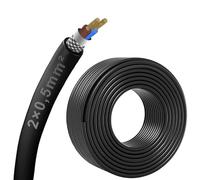 Cable blindado de 2 hilos de 30 metros, 2 x 0,5 mm², certificado CE, cable de blindaje EMI/RFI para automóviles, altavoces, impresoras 3D, husillo CNC-VFD, motor paso a paso, transmisión de señal, etc