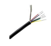 Cable Blindado De 20m, 32, 30, 28, 26AWG, Canal De Audio, 2, 3, 4, 5, 6, 7, 8 Núcleos, Línea De Control De Auriculares, Cable Eléctrico De PVC, Señal De Cobre(Black 6Cores,20M 26AWG)