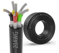 Cable blindado de calibre 20, 6 conductores, 30 m, UL2464 20 AWG, 6 núcleos, cobre estañado, trenzado, 20/6 CNC para husillo CNC VFD, motor paso a paso, impresora 3D, sonido, altavoz, transmisión de