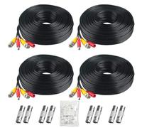 Cable BNC Todo en uno de 4 x 200 pies Siamese Video y Power Security Camera Cable de extensión de Cable con 2 Conectores Hembra para Todos los Sistemas de vigilancia CCTV DVR HD.