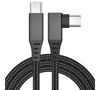 Cable C a C 5m/16FT Angulado para VR, Nylon trenzado, USB 3.1 de carga rápida, compatible con Oculus Quest 2