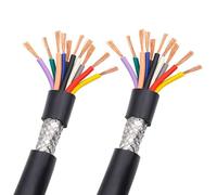 cable, Cable blindado de 1 m, 2-40 núcleos, 26 AWG, 24, 22, cable cobre puro, RVVP, control, señal(22 AWG 0.3MM,20 cores)