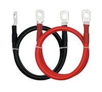 cable， Cable de batería solar rojo y negro 8 6 4 2 0 AWG, cable extensión alimentación, conexión automotriz cobre estañado(6 AWG,100CM)