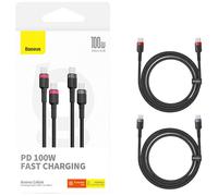 Cable Cafule USB-C Macho - USB-C Macho 100W 1m (2 Uds) - BASEUS