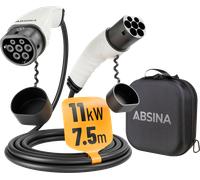 Cable carga para coches eléctricos tipo 2 modo 3 / 11 kw / 16 a / 7,5 m absina