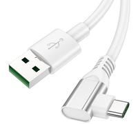 Cable Carga SuperVooc 80W para Oppo Reno 12, ACOCOBUY 1m Cable USB C acodado 90 grados SuperVooc Cable USB Tipo C Carga rápida para Oppo Reno 12 Pro/12 FS/12 F/11 F/A80/A60/A79/A40 Oneplus 12 Nord 4 3