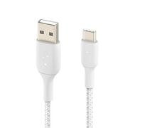 Cable carga y sincronización Belkin USB a USB-C 18W Nylon trenzado 15cm blanco