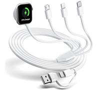 Cable cargador 4 en 2 Apple Watch A/C para Apple Watch/iPhone, cable de carga magnético para iWatch Series SE/8/7/6/5/4/3/2 - Cargador de reloj de viaje AirPods y iPad-6FT