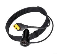 Cable cargador de coche con pantalla digital de 2 m/3 m CC 12 V/24 V, para sistemas de almacenamiento de energía XT60, cable de PVC de salida de 60 W, negro para energía de vehículos al aire libre (2