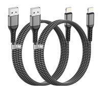Cable Cargador iPhone 1M 2Pack[MFi Certificado], USB Cable iPhone Carga Rápida Nylon Trenzado Cable Lightning USB Cable Cargador iPad para iPhone 14 13 12 11 Pro Max XS XR X 8 7 6S 5,iPad