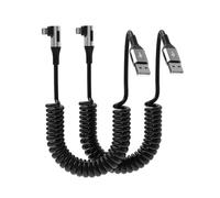 Cable Cargador iPhone 90 Grados 2Pack [MFi Certificado], Cable USB a Lightning Corto en Espiral para Apple Carplay, Retráctil iPhone Carga Rápida Cable Lightning para iPhone/Pad/Pod