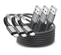 Cable Cargador iPhone Apple MFi Certificado 1M 3Pack, Lightning USB Cable iPhone Carga Rápida Nylon Trenzado Cable USB Lightning Cable de Carga para Apple i-Phone 14 Pro 13 12 Mini 11 XS XR X 8 7,iPad