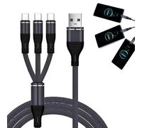 Cable Cargador USB A a USB C 3.1A/1.2M - Cable Divisor de Carga Rápida QC 3.0 con 3 Conectores USB C, Compatible con iPhone 15, Samsung Galaxy S24 S23 A73, Nexus, LG - Sincronización y Carga Eficiente