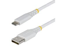 StarTech Cable Cargador USB-A a USB-C de 3m - 15W 3A - Cable USB a Tipo C de Carga Rápida Trenzado de Nailon - Recubrimiento de TPE - Blanco