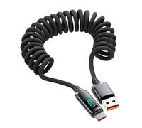 - Cable cargador USB C, 120 W, cable flexible de carga, 0,9 m, con pantalla digital, para viajes, profesional, oficina, coche, escuela, tableta, ordenador