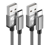 Cable cargador USB C de 2 m, cargador tipo C, carga rápida, 3 A, nailon trenzado, para Samsung Galaxy S10, S9, S8, S21, S20, A12, A20e, A21s, A40, A51, A70, Huawei P30, P20, P40, Google Pixel