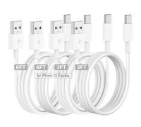 Cable Carplay de coche para iPhone 16 15 Pro/Pro Max/Plus, cable de carga rápida USB A a USB C de 3 pies + 6 pies para Apple iPhone 16 15, cargador de coche, cable adaptador de cargador de coche para