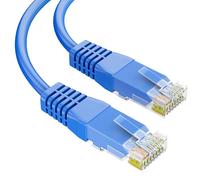 Cable Cat6e H568B con cabeza de cobre puro de 10 pies, resistente al calor al aire libre/interior, sólido, 600 MHz, 23 AWG, clasificación vertical CMR, azul RJ45 incluido personalizar disponible