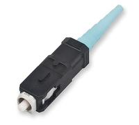 Cable Central LLC Corning 95-050-41-X Unicam Conector de alto rendimiento, SC, 50/125 um multimodo (OM3 y OM4), virola de cerámica, paquete individual, carcasa negra, bota aguamarina (10 unidades)