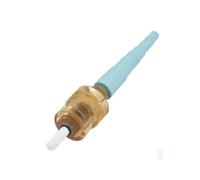 Cable Central LLC Corning 95-050-51-X Unicam Conector de alto rendimiento, ST, 50/125 um multimodo (OM3 y OM4), virola de cerámica, paquete individual, carcasa ámbar, bota aguamarina (5 unidades)