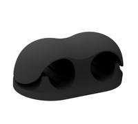 Cable Clips, Pen Holder Clip, Single Hole, Double Holes, Flexible Strong Adhesive Space Saver Minimal Easy Mount Reusable Lightweight, Silicone Wire Organizer for Home Desktop Study, Black, White