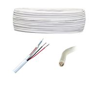 Cable Coaxial 100 Metros Video RG59 CCTV + 2 Cables De Alimentación Profesional