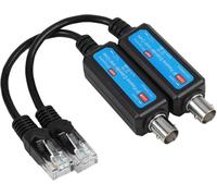 Cable coaxial a adaptador Ethernet, 1 par 10/100 Mbps 1 canal pasivo IP transmisor transmisor coaxial extensor receptor para cámara IP NVR