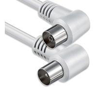 Cable coaxial, de 1aTTack. Conector F para antena satélite (de conector coaxial macho a coaxial hembra) Blindado doble, triple y cuadriple. 75, 85, 100, 110, 120 y 125 dB Koax weiss St-Ku (2xWinkel) 75db 1,5 m
