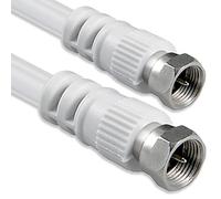 Cable coaxial, de 1aTTack. Conector F para antena satélite (de conector coaxial macho a coaxial hembra) Blindado doble, triple y cuadriple. 75, 85, 100, 110, 120 y 125 dB SAT weiß F-F 75db 2,5 Meter