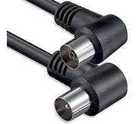 Cable coaxial, de 1aTTack. Conector F para antena satélite (de conector coaxial macho a coaxial hembra) Blindado doble, triple y cuadriple. 75, 85, 100, 110, 120 y 125 dB Koax schwarz St-Ku (2xWinkel) 75db 1,5 m