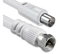 Cable coaxial, de 1aTTack. Conector F para antena satélite (de conector coaxial macho a coaxial hembra) Blindado doble, triple y cuadriple. 75, 85, 100, 110, 120 y 125 dB