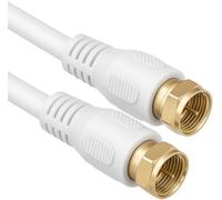 Cable coaxial, de 1aTTack. Conector F para antena satélite (de conector coaxial macho a coaxial hembra) Blindado doble, triple y cuadriple. 75, 85, 100, 110, 120 y 125 dB SAT weiß F-F gold 85db 3,5 Meter