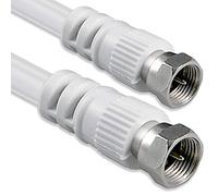 Cable coaxial, de 1aTTack. Conector F para antena satélite (de conector coaxial macho a coaxial hembra) Blindado doble, triple y cuadriple. 75, 85, 100, 110, 120 y 125 dB SAT weiß F-F 75db 1,5 m
