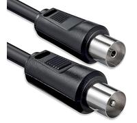 Cable coaxial, de 1aTTack. Conector F para antena satélite (de conector coaxial macho a coaxial hembra) Blindado doble, triple y cuadriple. 75, 85, 100, 110, 120 y 125 dB Koax schwarz St-Ku 75db 1,5 m