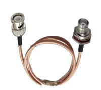Cable coaxial de baja pérdida RG142 2/2,9/5/10 m, conector BNC macho a hembra con junta tórica crimpado(2m)
