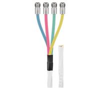 Goobay 67330 Juego de cables coaxiales de antena Quattro de 80 dB, 2x apantallados, CCS, 10 m, 2x cable CCS apantallado para la conexión del LNB Quattro, incluyendo 4x conectores F
