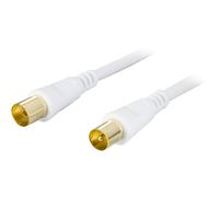 Cable coaxial Deltaco AN-101 1 m blanco conectores IEC dorados
