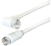 Cable coaxial f-conector recto en f-conector angular, colour blanco, 5
