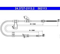 Cable Comando, Freno de Estacionamiento 24.3727-2113.2 ATE para Mitsubishi